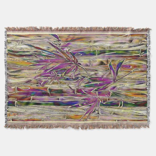 Bamboe Boom Digitaal Schilderen Originele Kunst De Deken (Voorkant)