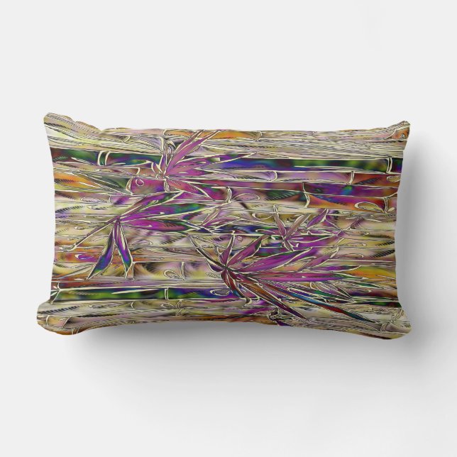 Bamboe Boom Digitaal Schilderen Originele Kunst Pi Kussen (Voorkant)