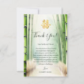 Bamboe bos Chinese bruiloft Bedankkaart (Voorkant)