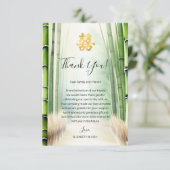 Bamboe bos Chinese bruiloft Bedankkaart (Staand voorkant)