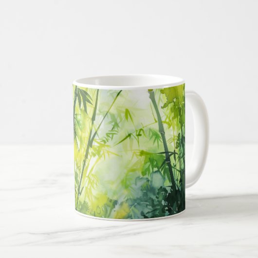 Bamboe bos Waterverf Koffiemok (Voorkant rechts)