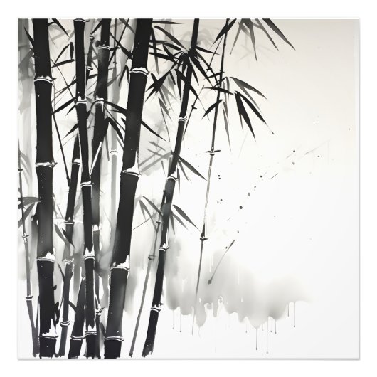 Bamboe bosinkt schilderij foto afdruk (Voorkant)