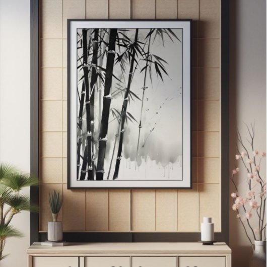 Bamboe bosinkt schilderij foto afdruk