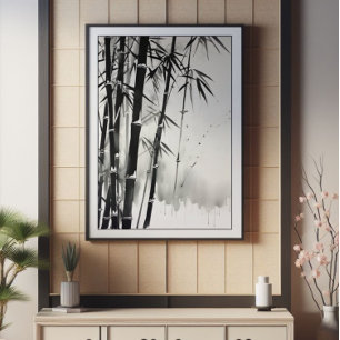 Bamboe bosinkt schilderij foto afdruk