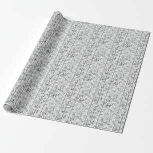 Bamboe botanisch patroon in indigoblauw cadeaupapier