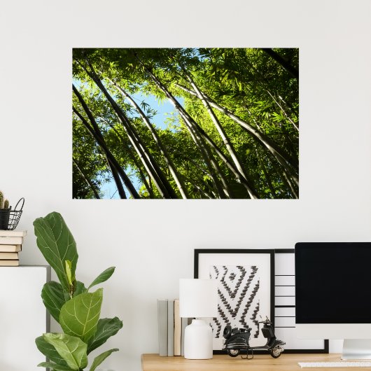 Bamboe Botanische Natuur Poster (Thuiskantoor)