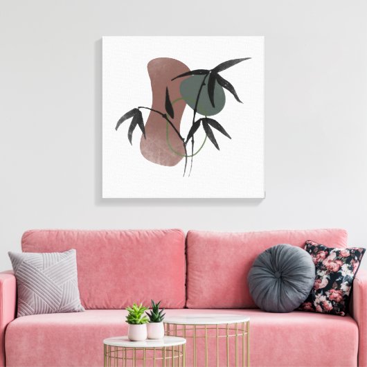 Bamboe Botanische Planten Bohaan Canvas Afdruk (Insitu (Woonkamer))