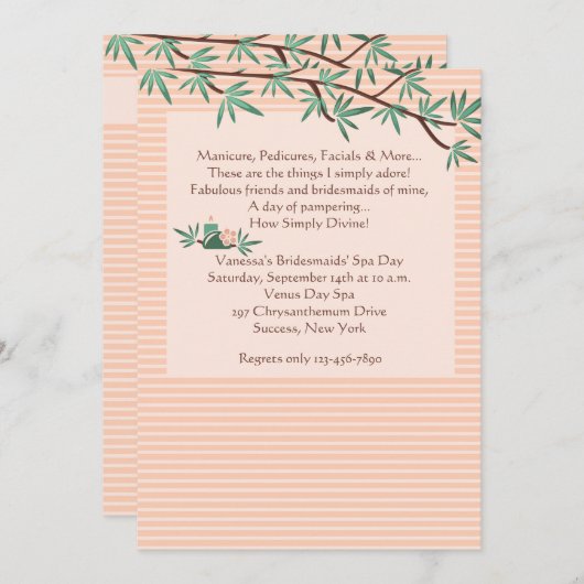 Bamboe Branches — Uitnodiging (Voorkant / Achterkant)