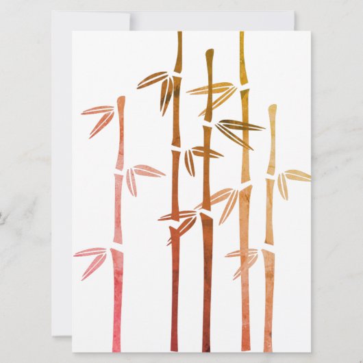 Bamboe bruiloft kaart (Achterkant)