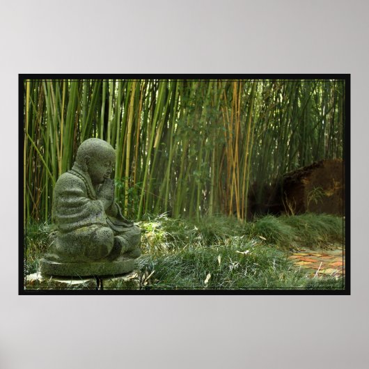Bamboe Buddha Poster -60x40 -andere maten beschikb (Voorkant)