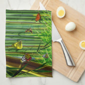 Bamboe & Butterfly Art 1 Keukenhanddoek (Quarter Fold)