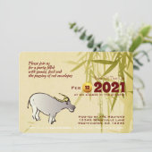 Bamboe Cartoon Ox Chinees nieuwjaar 2021 HFInv (Staand voorkant)