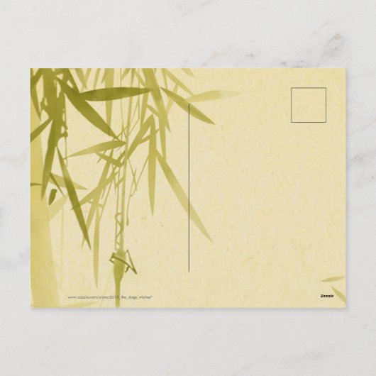 Bamboe Cartoon Ox Chinees Nieuwjaar 2021 HPostC Feestdagenkaart (Achterkant)