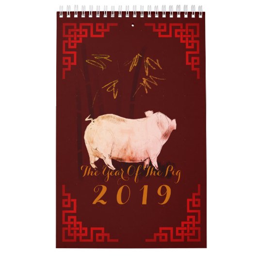 Bamboe Chinees Lijst Varkensjaar 2019 Kleurboek Kalender (Hoes)