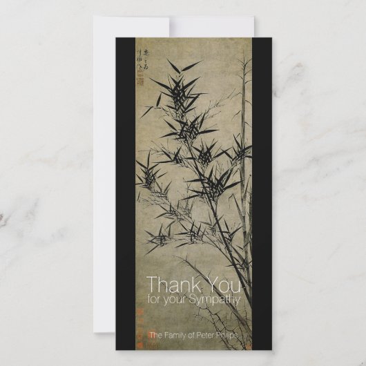 Bamboe Chinees schilderij sympathie dank u Bedankkaart (Voorkant)