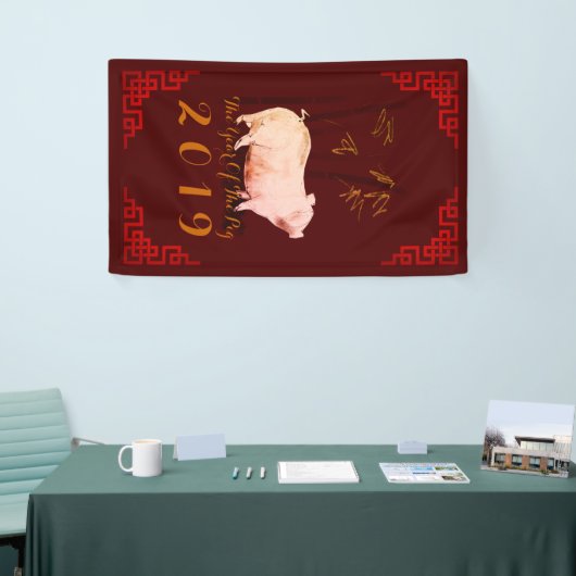 Bamboe Chinese Lijst Varkenshaar 2019 Spandoek (Beurs)