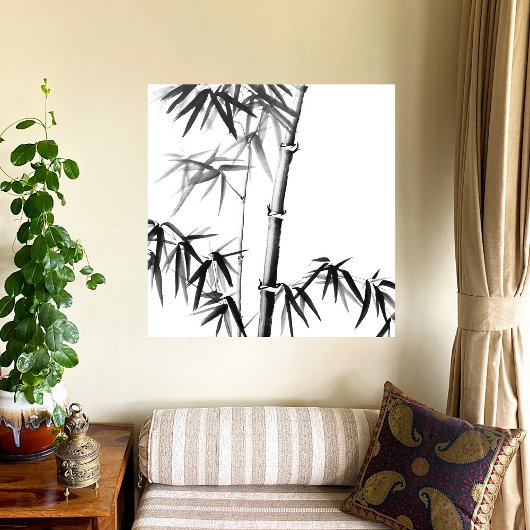 Bamboe - Chinese stijl - ongekaderd Canvas Afdruk