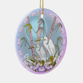 Bamboe Cranes Keramisch Ornament (Rechts)