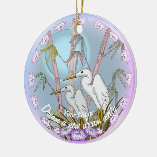 Bamboe Cranes Keramisch Ornament (Links)