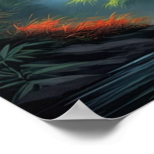 Bamboe Dans, Stroom in het Bos Poster (Hoek)