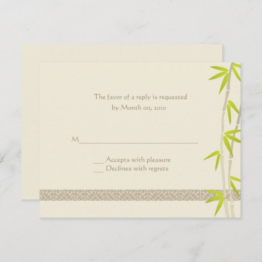 Bamboe Design Reply cards RSVP Kaartje (Voorkant / Achterkant)