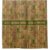 Bamboe douchegordijn met aanpasbare tekst (Voorkant)