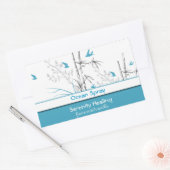 Bamboe en blauwe vogels kaars label aanpasbaar 1B (Envelop)
