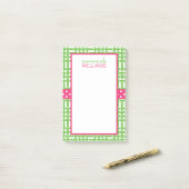 Bamboe en gepersonaliseerde Grosgrain Post-it Noti Post-it® Notes (Op bureau)