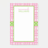 Bamboe en gepersonaliseerde Grosgrain Post-it Noti Post-it® Notes (Voorkant)