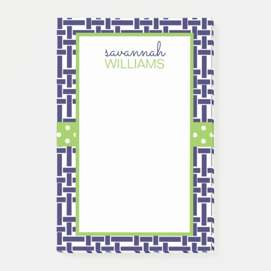 Bamboe en gepersonaliseerde Grosgrain Post-it Noti Post-it® Notes (Voorkant)