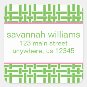 Bamboe en Grosgrain Return Address Labels