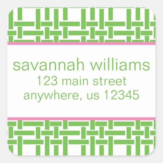 Bamboe en Grosgrain Return Address Labels (Voorkant)