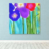 Bamboe en Hibiscus Canvas Afdruk (Insitu (Houten vloer))