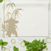 Bamboe en Japanse lantaarn Theedoek (Gevouwen)