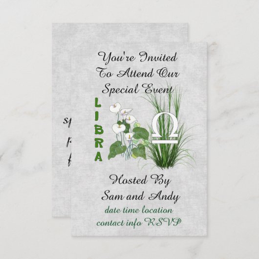 Bamboe en Lily Weegschaal Kaart (Voorkant / Achterkant)