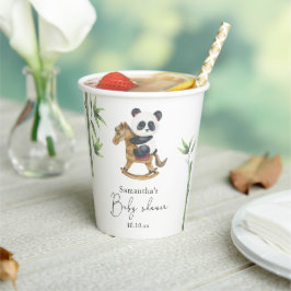Bamboe en Pandabeer baby shower Papieren Bekers