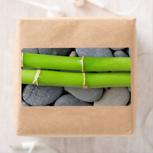 Bamboe en pebble etiket (Insitu)