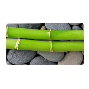 Bamboe en pebble etiket