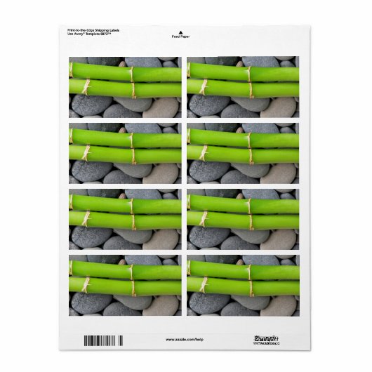 Bamboe en pebble etiket (Full Sheet)