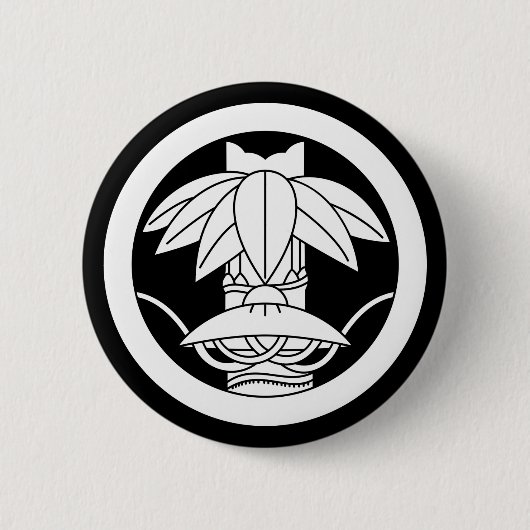 Bamboe en pet met rand in cirkel ronde button 5,7 cm (Voorkant)