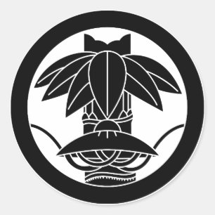 Bamboe en pet met rand in cirkel ronde sticker