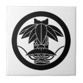 Bamboe en pet met rand in cirkel tegeltje (Voorkant)