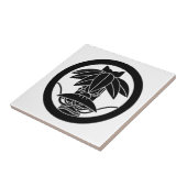 Bamboe en pet met rand in cirkel tegeltje (Zijkant)