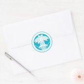 Bamboe en strohoed in cirkel ronde sticker (Envelop)