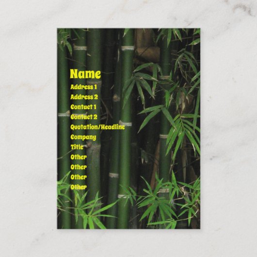 Bamboe ... Fao Rai, Nong Khai, Isaan, Thailand Visitekaartje (Voorkant)