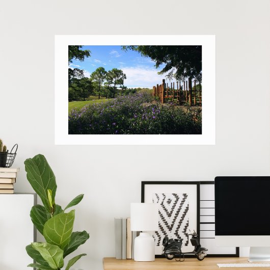 Bamboe Fence Perspective Poster (Thuiskantoor)