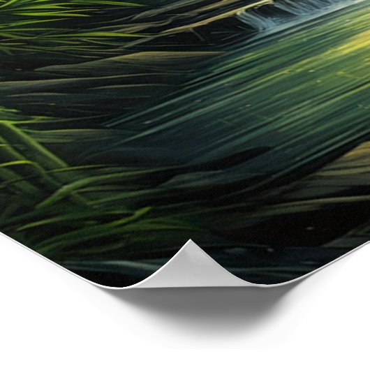 Bamboe fluistert, kleine cascade's serenade poster (Hoek)