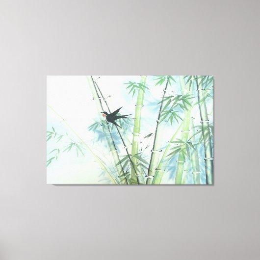 Bamboe Forest - groen Canvas Afdruk (Voorkant)