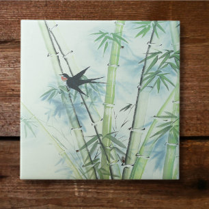 Bamboe Forest - groen Tegeltje