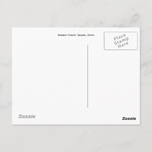 Bamboe Forest in Sagano, Kyoto Briefkaart (Achterkant)